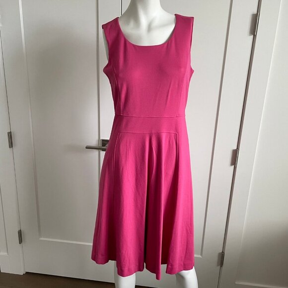 Brooks Brothers Sleeveless Scoop Neck A-Line/Full Lined Midi Dress Pink Size 8 - Picture 13 of 16